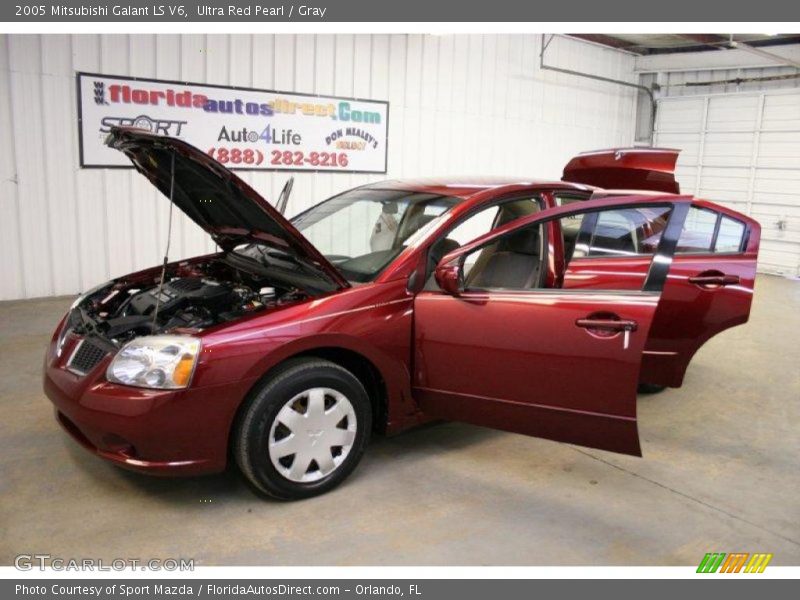 Ultra Red Pearl / Gray 2005 Mitsubishi Galant LS V6