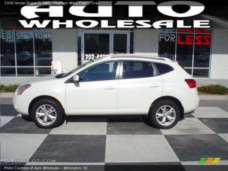 Phantom White Pearl / Gray 2008 Nissan Rogue SL AWD