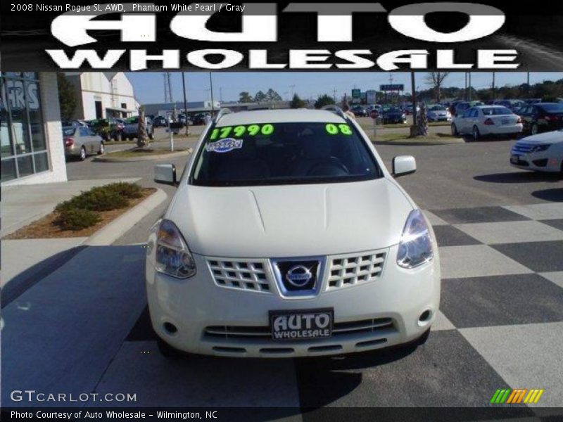 Phantom White Pearl / Gray 2008 Nissan Rogue SL AWD