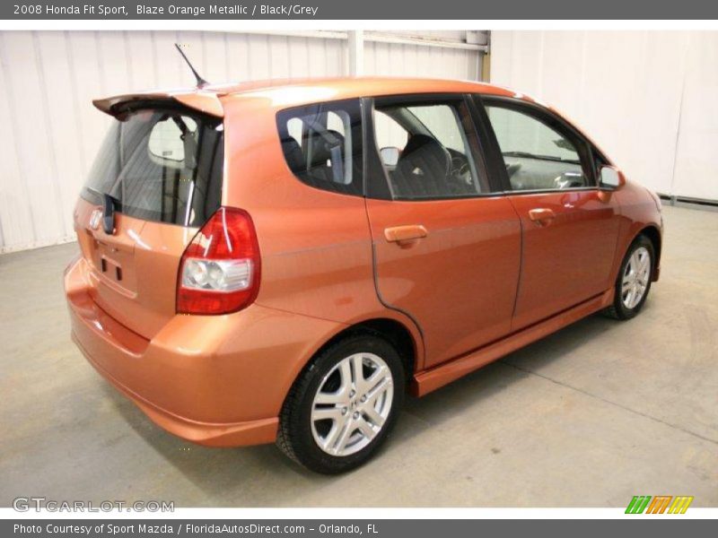 Blaze Orange Metallic / Black/Grey 2008 Honda Fit Sport