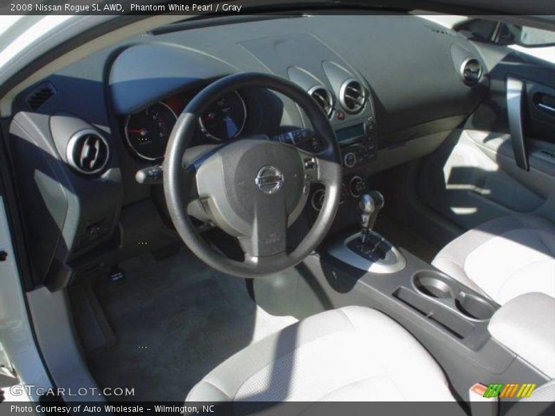 Phantom White Pearl / Gray 2008 Nissan Rogue SL AWD