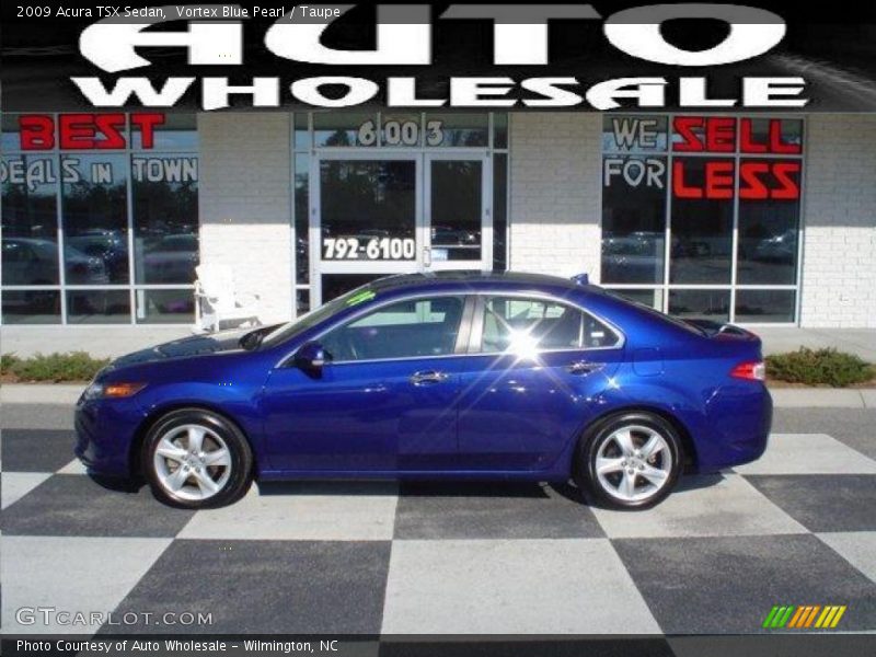 Vortex Blue Pearl / Taupe 2009 Acura TSX Sedan