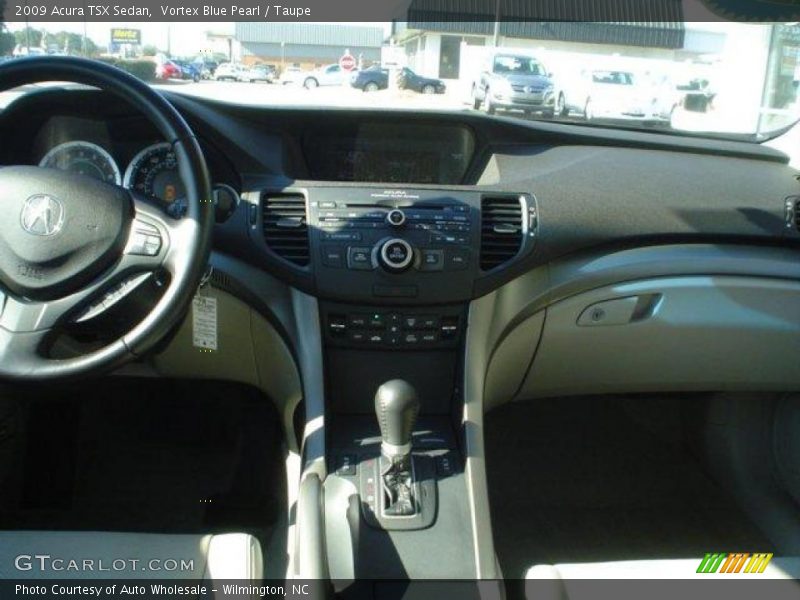 Vortex Blue Pearl / Taupe 2009 Acura TSX Sedan