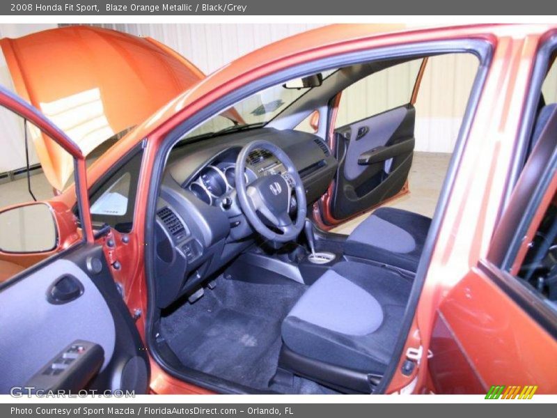 Blaze Orange Metallic / Black/Grey 2008 Honda Fit Sport