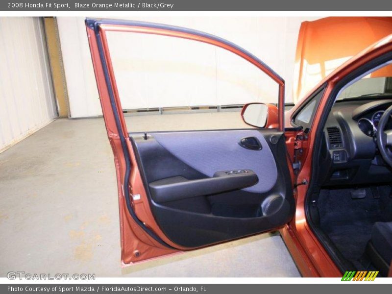 Blaze Orange Metallic / Black/Grey 2008 Honda Fit Sport