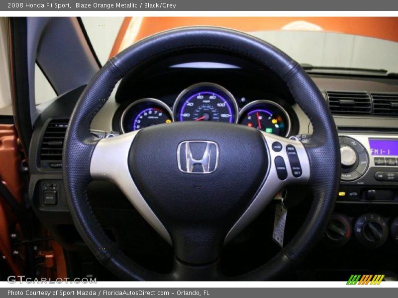 Blaze Orange Metallic / Black/Grey 2008 Honda Fit Sport