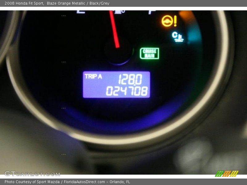 Blaze Orange Metallic / Black/Grey 2008 Honda Fit Sport