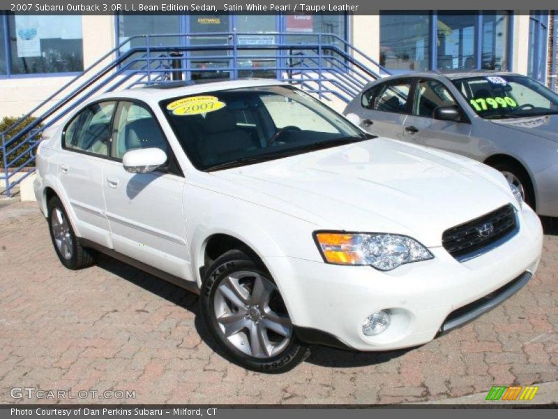 Satin White Pearl / Taupe Leather 2007 Subaru Outback 3.0R L.L.Bean Edition Sedan