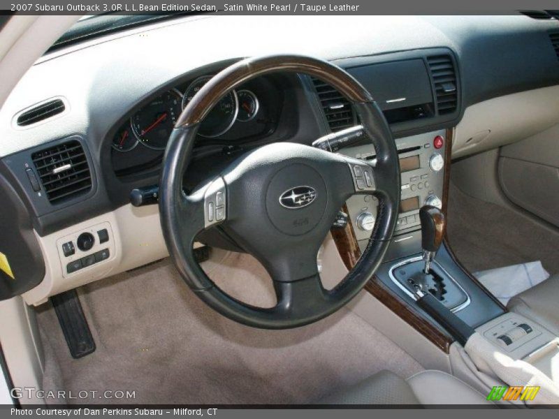 Satin White Pearl / Taupe Leather 2007 Subaru Outback 3.0R L.L.Bean Edition Sedan