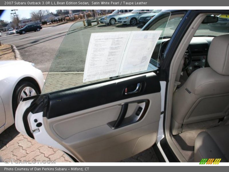 Satin White Pearl / Taupe Leather 2007 Subaru Outback 3.0R L.L.Bean Edition Sedan