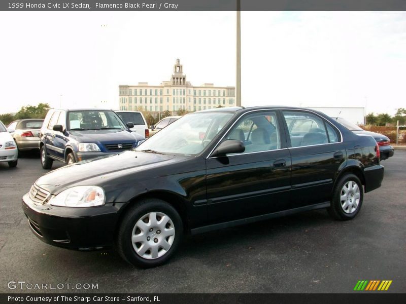 Flamenco Black Pearl / Gray 1999 Honda Civic LX Sedan
