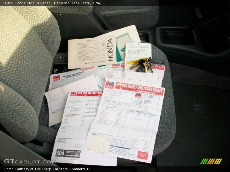 Flamenco Black Pearl / Gray 1999 Honda Civic LX Sedan