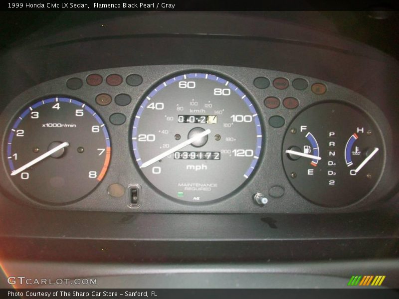 Flamenco Black Pearl / Gray 1999 Honda Civic LX Sedan