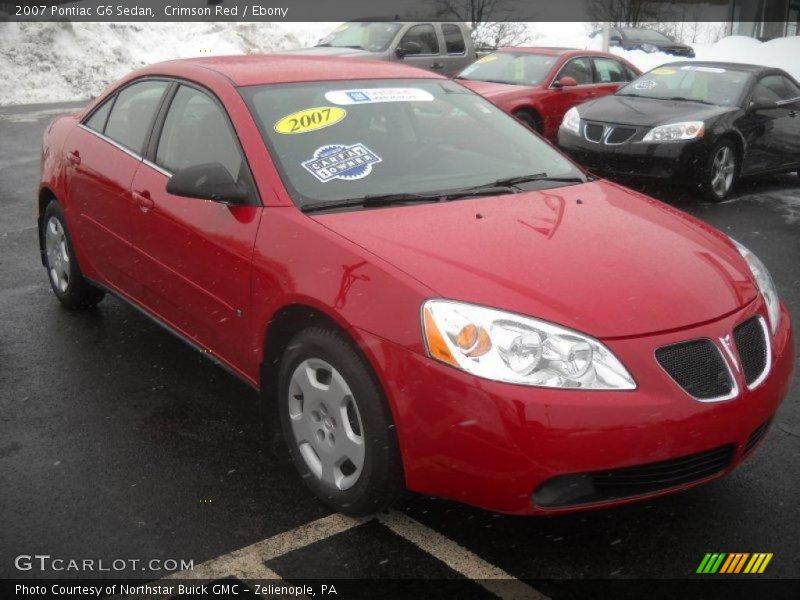 Crimson Red / Ebony 2007 Pontiac G6 Sedan