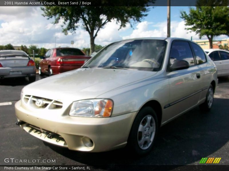 Desert Sand / Beige 2001 Hyundai Accent L Coupe