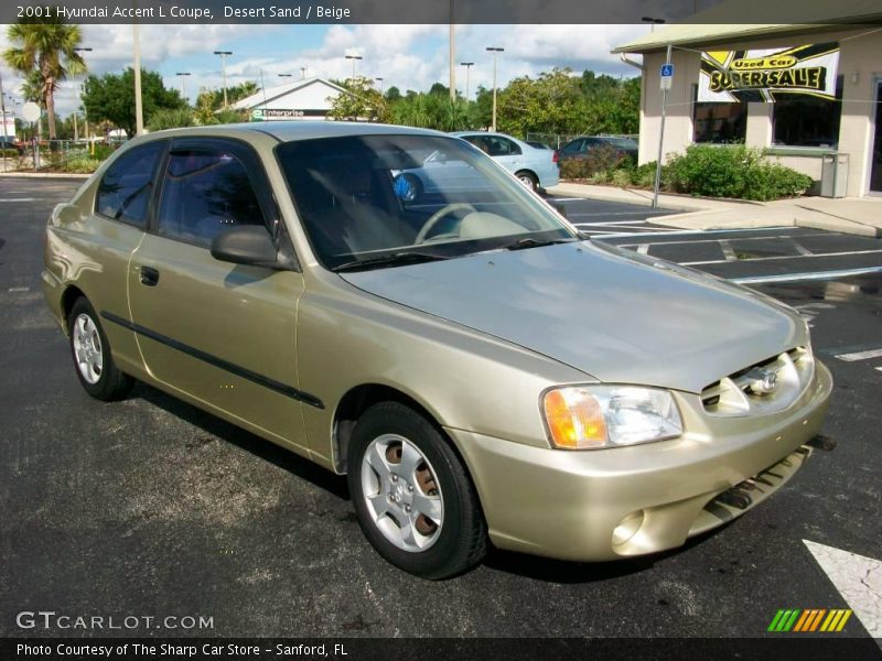 Desert Sand / Beige 2001 Hyundai Accent L Coupe