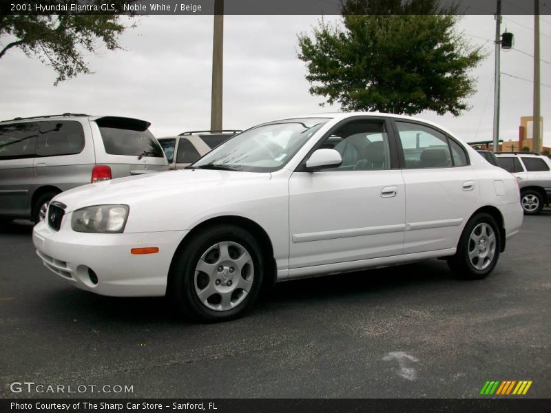 Noble White / Beige 2001 Hyundai Elantra GLS