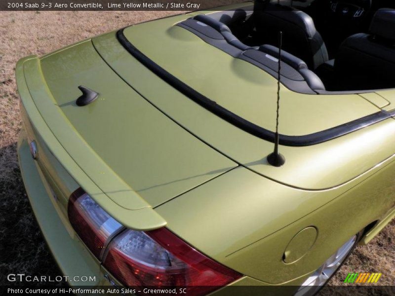 Lime Yellow Metallic / Slate Gray 2004 Saab 9-3 Aero Convertible