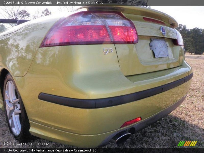 Lime Yellow Metallic / Slate Gray 2004 Saab 9-3 Aero Convertible