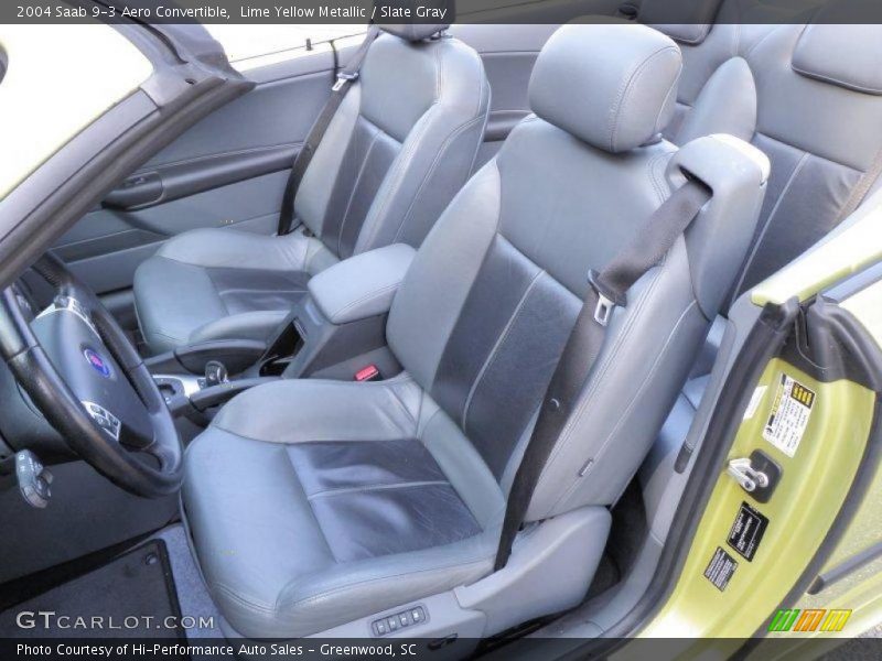 Lime Yellow Metallic / Slate Gray 2004 Saab 9-3 Aero Convertible