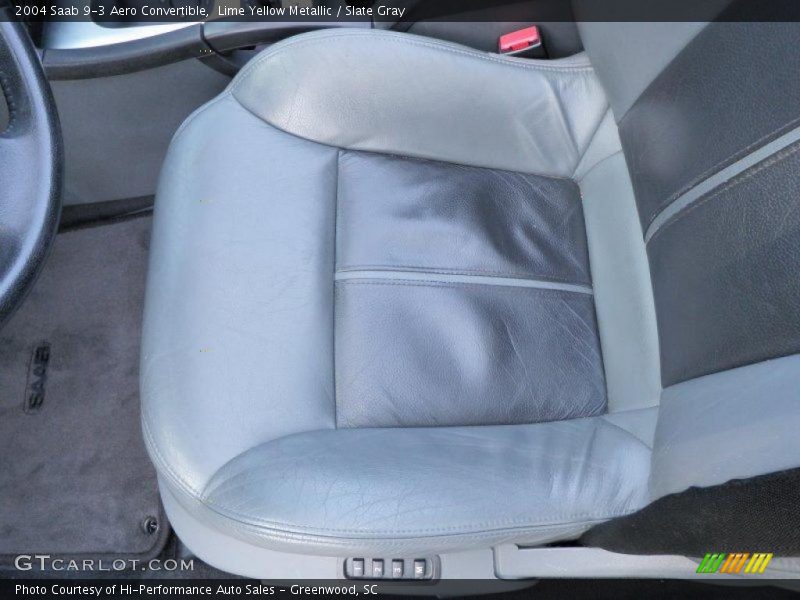 Lime Yellow Metallic / Slate Gray 2004 Saab 9-3 Aero Convertible