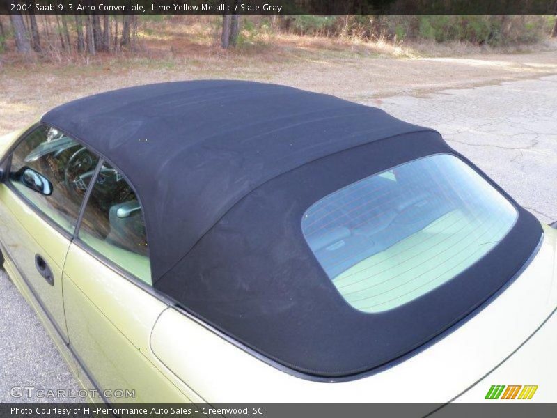 Lime Yellow Metallic / Slate Gray 2004 Saab 9-3 Aero Convertible