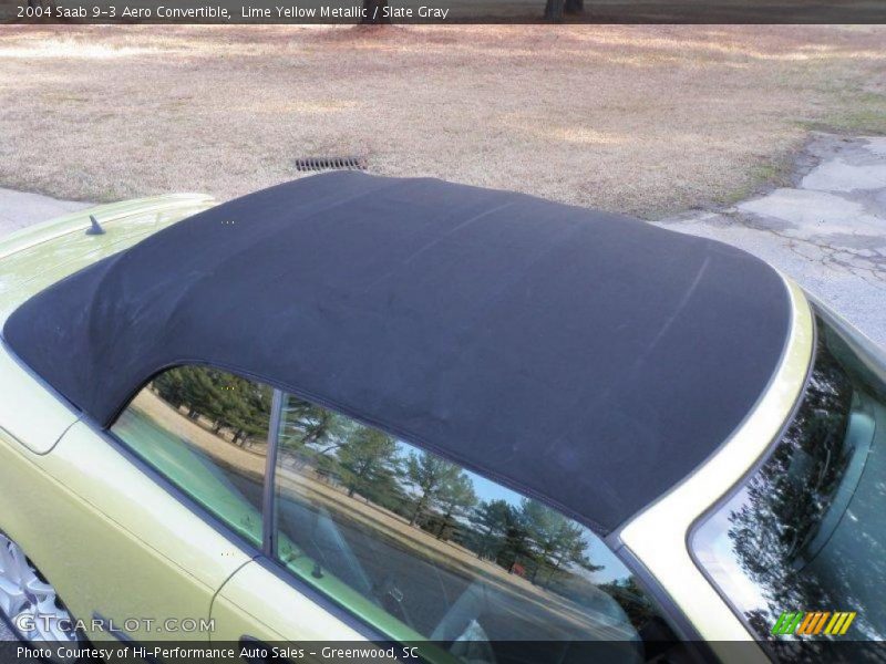 Lime Yellow Metallic / Slate Gray 2004 Saab 9-3 Aero Convertible