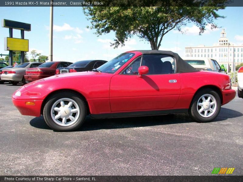 Classic Red / Black 1991 Mazda MX-5 Miata Roadster