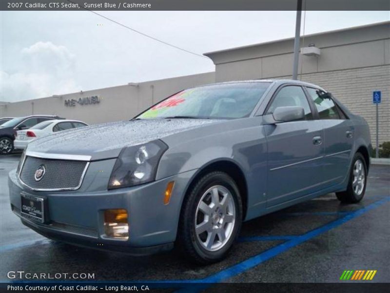 Sunset Blue / Cashmere 2007 Cadillac CTS Sedan