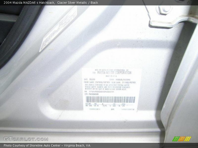 Glacier Silver Metallic / Black 2004 Mazda MAZDA6 s Hatchback