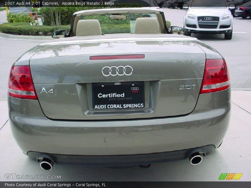 Alpaka Beige Metallic / Beige 2007 Audi A4 2.0T Cabriolet