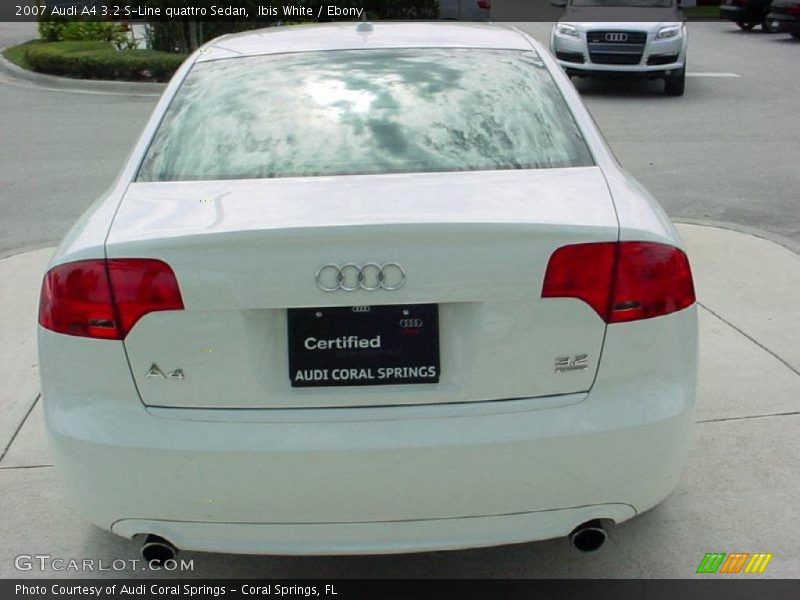 Ibis White / Ebony 2007 Audi A4 3.2 S-Line quattro Sedan