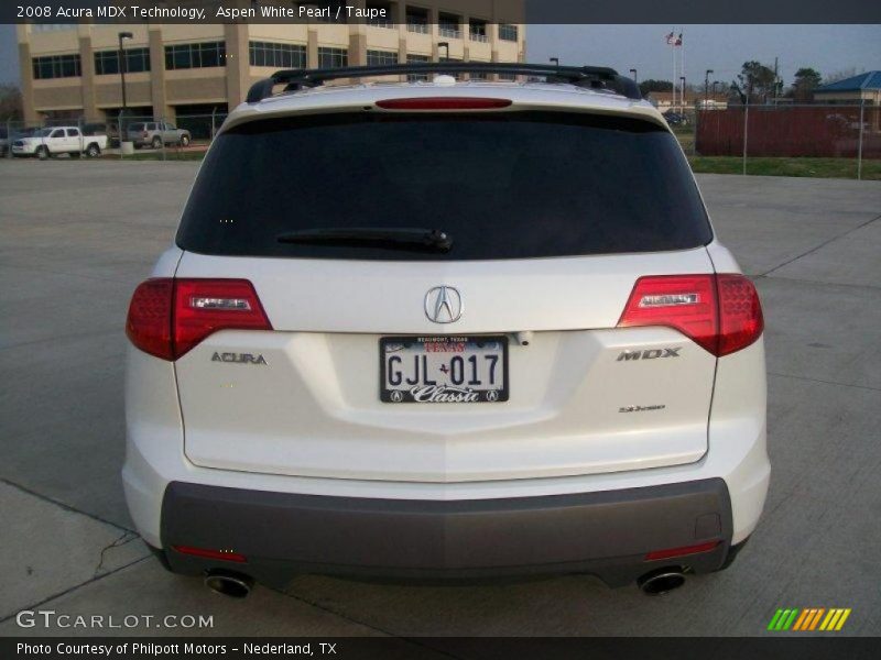 Aspen White Pearl / Taupe 2008 Acura MDX Technology