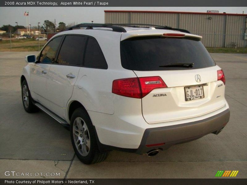 Aspen White Pearl / Taupe 2008 Acura MDX Technology