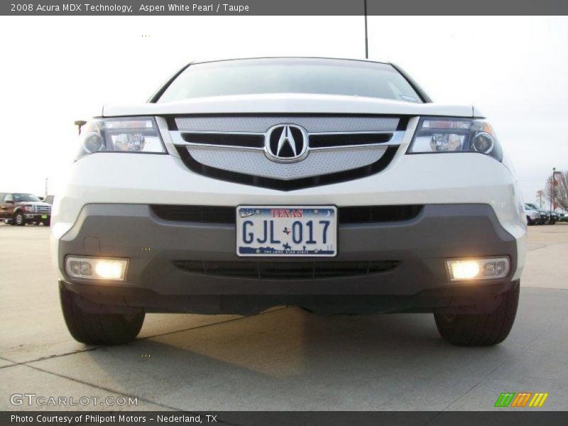 Aspen White Pearl / Taupe 2008 Acura MDX Technology