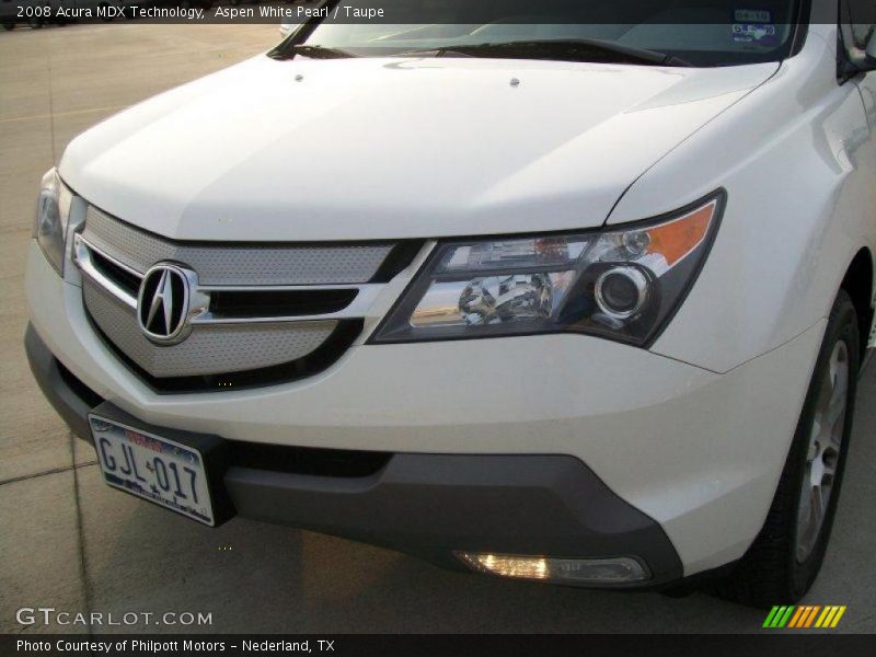 Aspen White Pearl / Taupe 2008 Acura MDX Technology