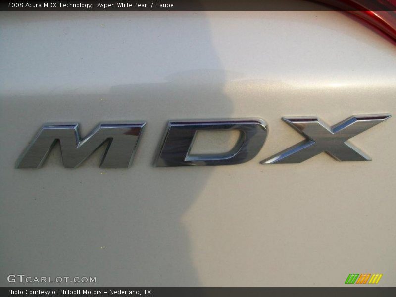 Aspen White Pearl / Taupe 2008 Acura MDX Technology
