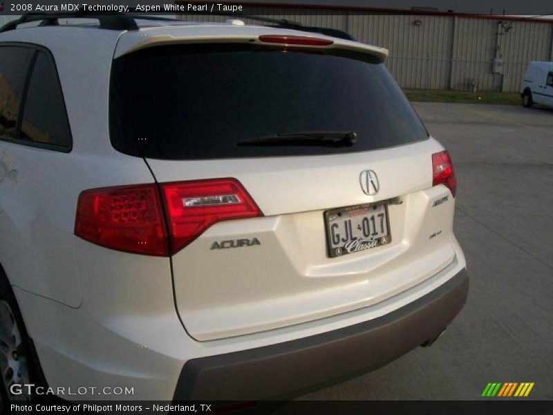 Aspen White Pearl / Taupe 2008 Acura MDX Technology
