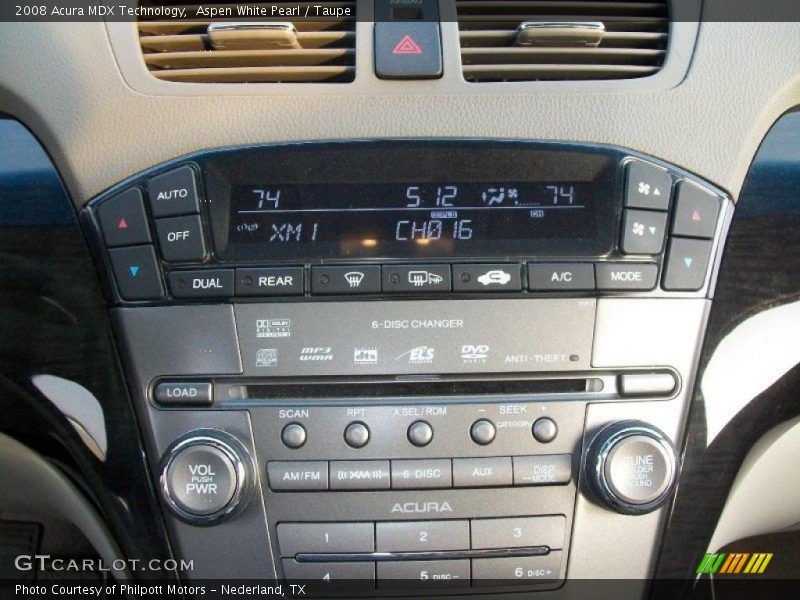 Aspen White Pearl / Taupe 2008 Acura MDX Technology