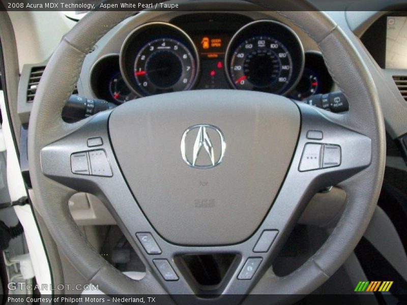 Aspen White Pearl / Taupe 2008 Acura MDX Technology