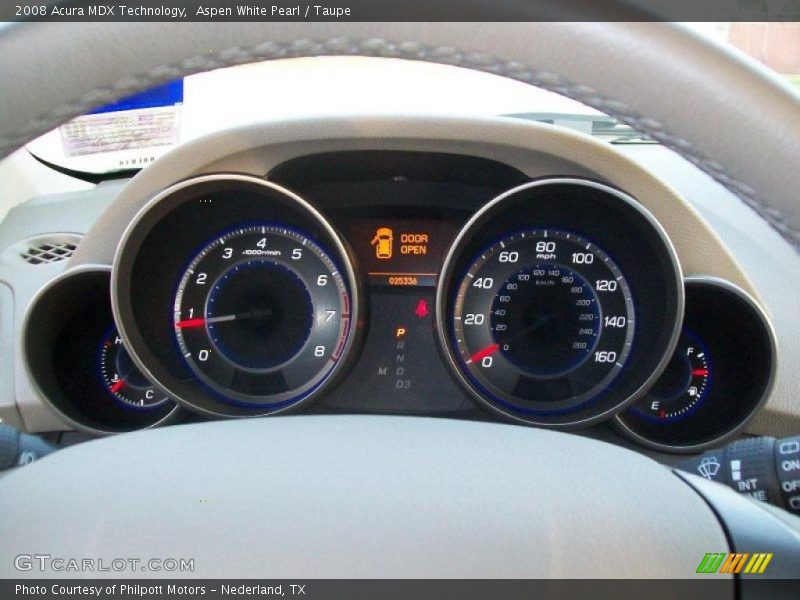 Aspen White Pearl / Taupe 2008 Acura MDX Technology