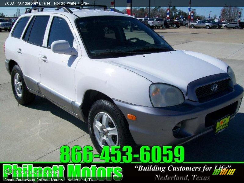Nordic White / Gray 2003 Hyundai Santa Fe I4