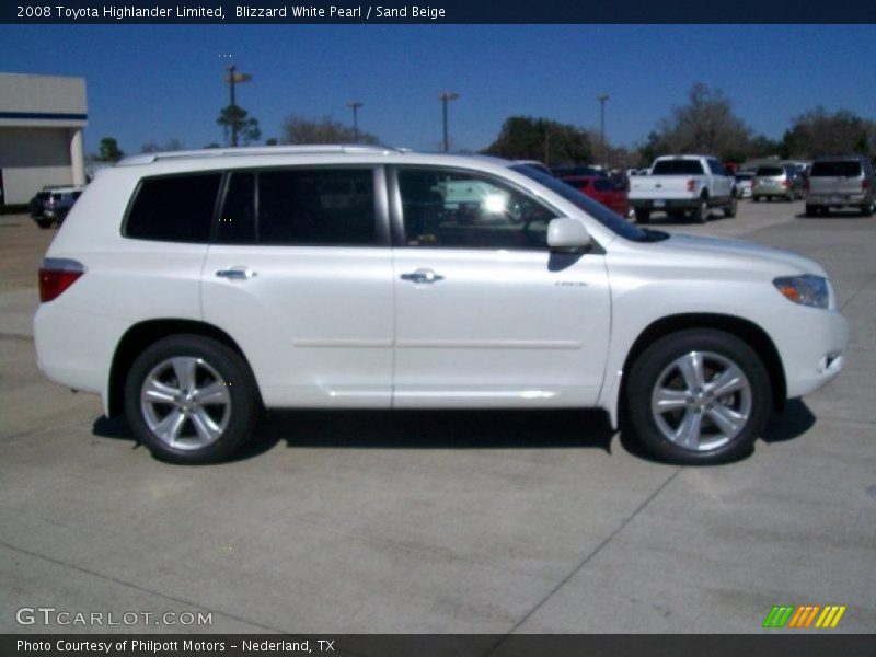 Blizzard White Pearl / Sand Beige 2008 Toyota Highlander Limited