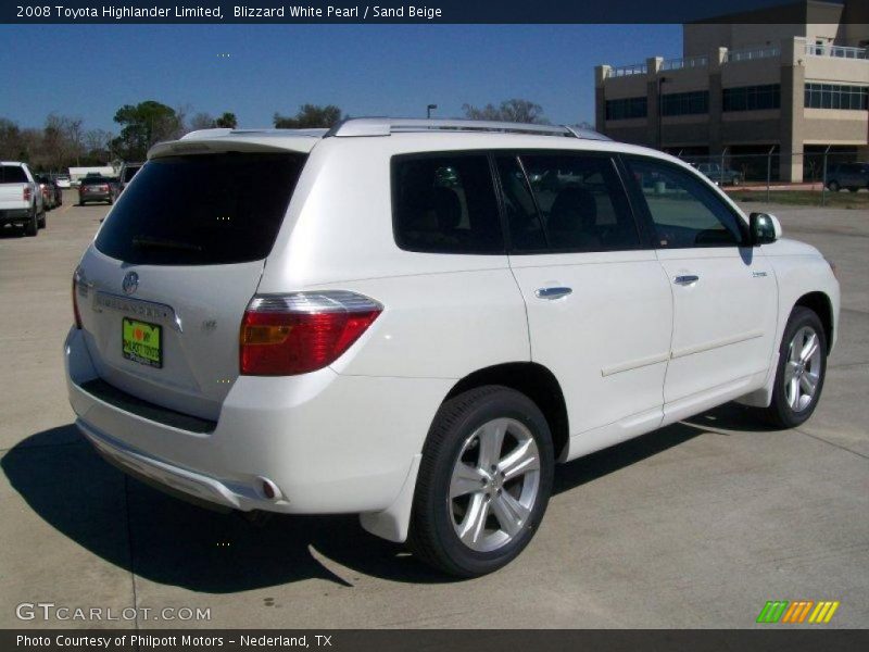Blizzard White Pearl / Sand Beige 2008 Toyota Highlander Limited