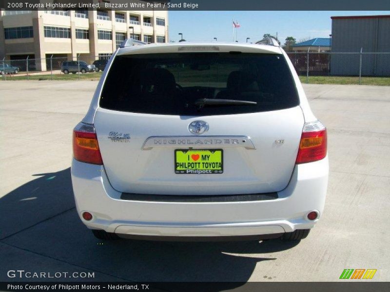 Blizzard White Pearl / Sand Beige 2008 Toyota Highlander Limited