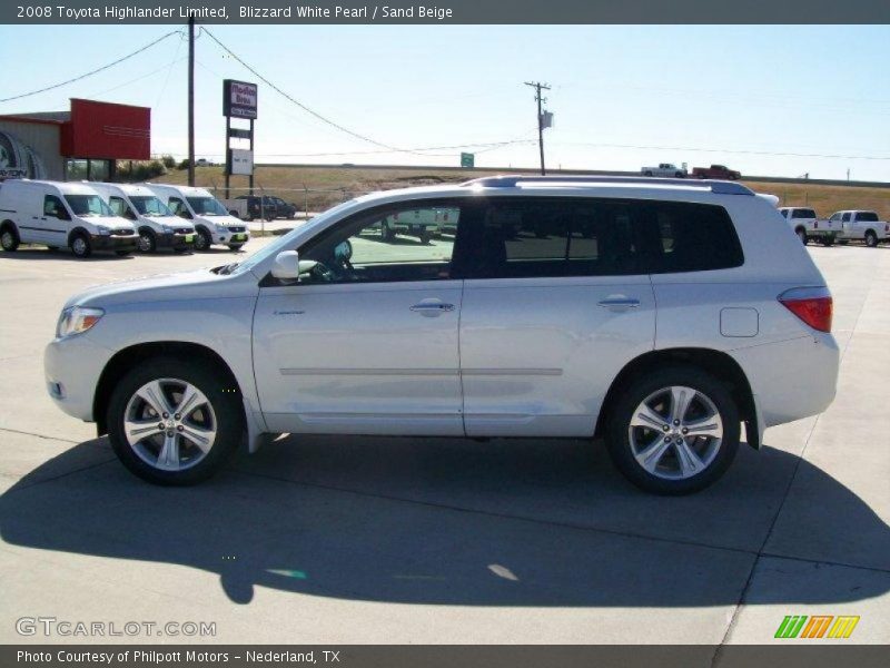 Blizzard White Pearl / Sand Beige 2008 Toyota Highlander Limited