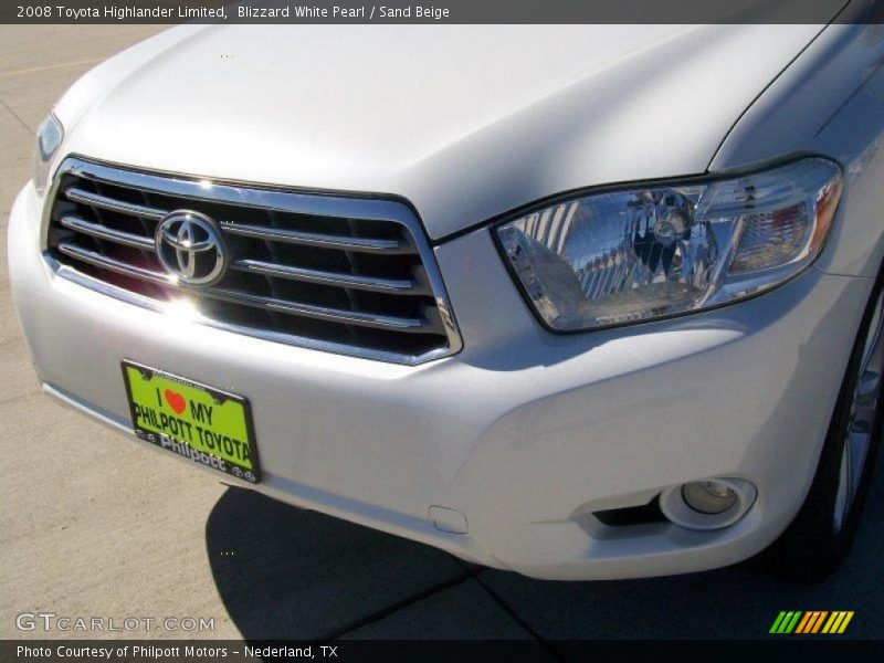 Blizzard White Pearl / Sand Beige 2008 Toyota Highlander Limited