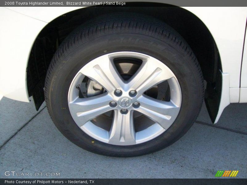 Blizzard White Pearl / Sand Beige 2008 Toyota Highlander Limited
