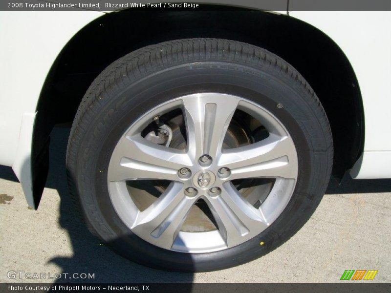 Blizzard White Pearl / Sand Beige 2008 Toyota Highlander Limited