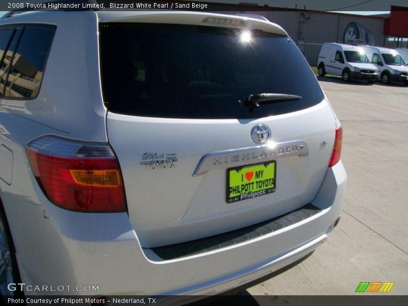 Blizzard White Pearl / Sand Beige 2008 Toyota Highlander Limited